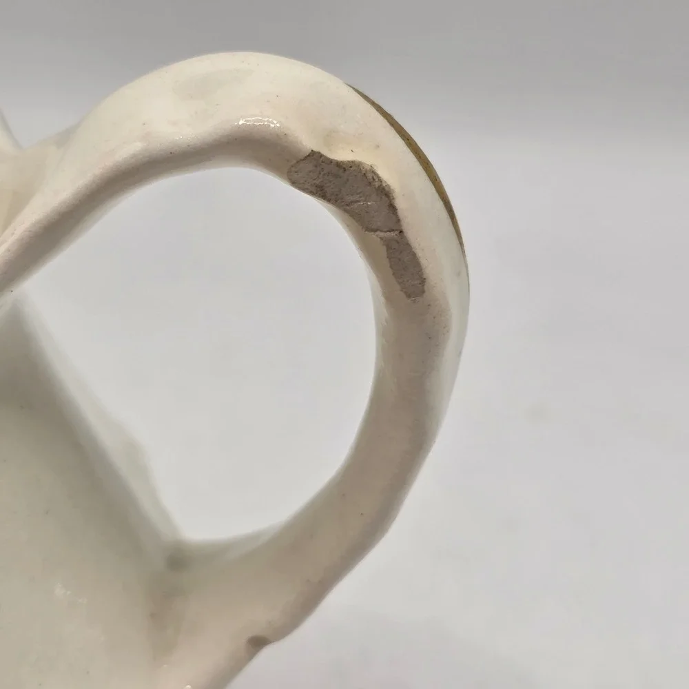 Homer Laughlin Creamer Vintage Floral Ceramic Gold Trim 1948 Made in USA C48N6